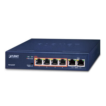 planet-4-port-10100tx-8023at-poe-no-administrado-fast-ethernet-10100-energia-sobre-ethernet-poe-azul