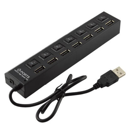 coreparts-mspp74014-hub-de-interfaz-usb-20-480-mbits-negro