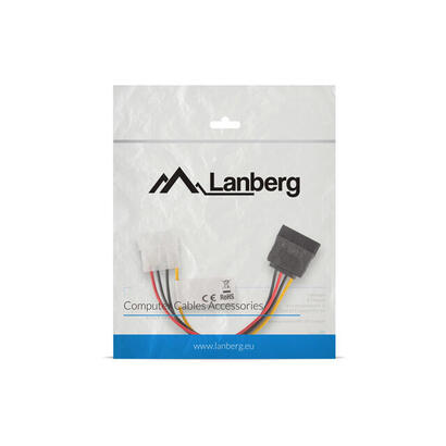 lanberg-adaptador-de-alimentacion-ca-hdsa-10cu-0015-conectores-molex-macho-sata-hembra-15-centimetros