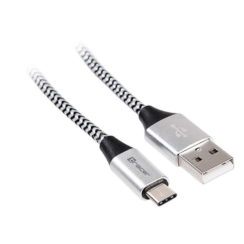 tracer-trakbk46265-cable-usb-1-m-20-usb-c-usb-a-negro-plata