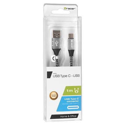 tracer-trakbk46265-cable-usb-1-m-20-usb-c-usb-a-negro-plata