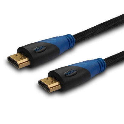 cable-savio-cl-02-hdmi-v14-15mt-ethernet-3d-dolby-truehd-24k-nylon-oro-15m