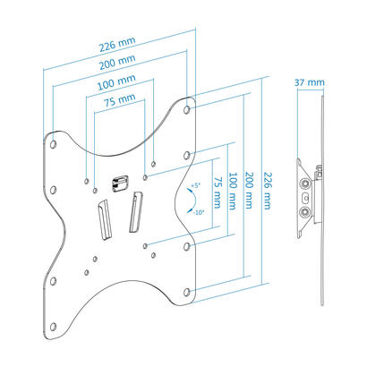 tooq-soporte-fijo-de-pared-para-tv-de-23-42-inclinable-peso-max-37kg-vesa-200x200mm-negro