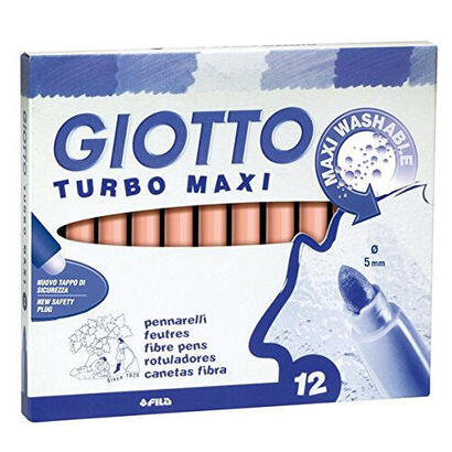 giotto-rotuladores-turbo-maxi-rosa-carne-estuche-de-12