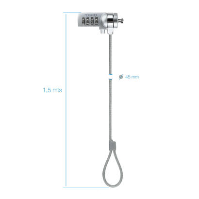 tooq-cable-de-seguridad-universal-con-combinacion-para-portatiles-bloqueo-de-4-digitos-acero-45mm-longitud-150m