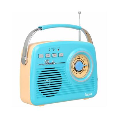 lauson-ra142-radio-vintage-azul-crema-analogica-con-altavoz-integrado-2w-amfm-bateria-recargable-bluetooth-usb-sd