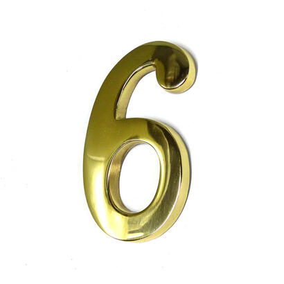numero-6-laton-pulido-10cm-fijacion-invisible-edm