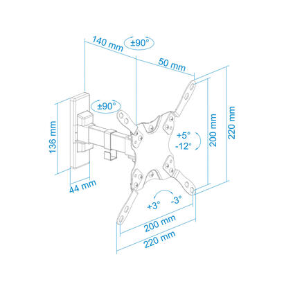 tooq-soporte-de-pared-con-brazo-para-tv-de-13-42-giratorio-e-inclinable-gestion-de-cables-peso-max-20kg-vesa