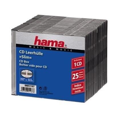 hama-cd-slim-box-black-pack-of-25-pcs-1-discos-negro
