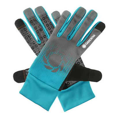 gardena-11501-20-guantes-de-jardinero-negro-azul-gris-m-sml-algodon-elastano-nylon-poliester-poliuretano