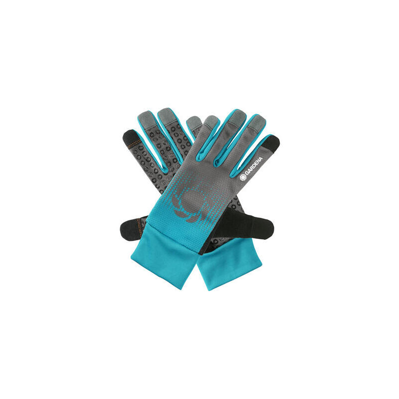 gardena-11501-20-guantes-de-jardinero-negro-azul-gris-m-sml-algodon-elastano-nylon-poliester-poliuretano