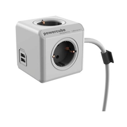 allocacoc-powercube-extended-usb-incl-15m-cable-gris-tipo-f