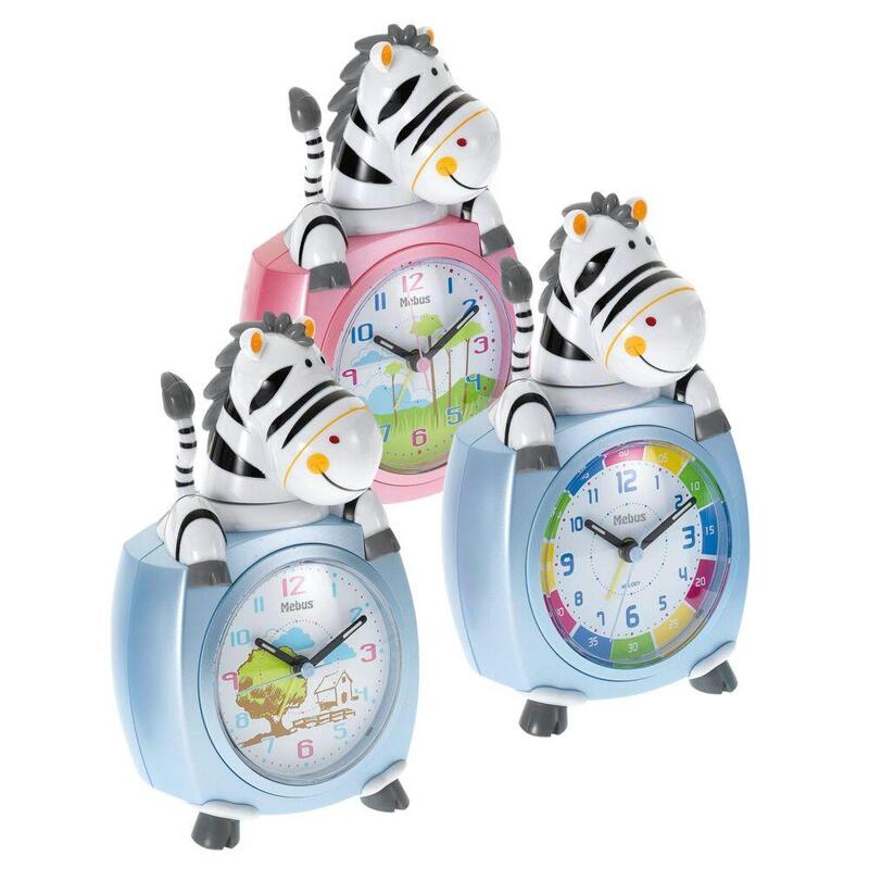 mebus-26637-reloj-despertador-para-nios-zebra-colores-surtidos