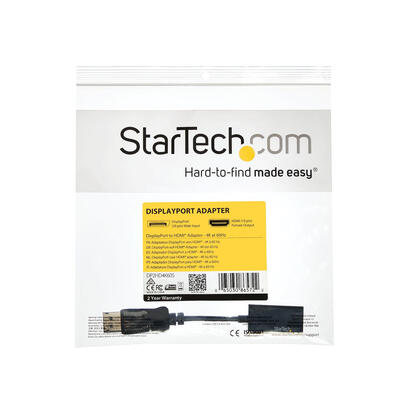 startech-conversor-4k-displayport-a-hdmi-mh-negro-dp2hd4k60s