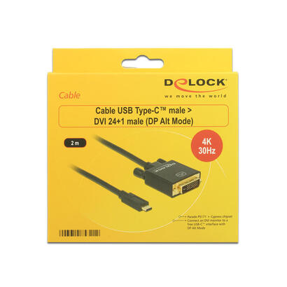 delock-cable-usb-tipo-c-dvi-241-mm-4k-30-hz-2m-negro