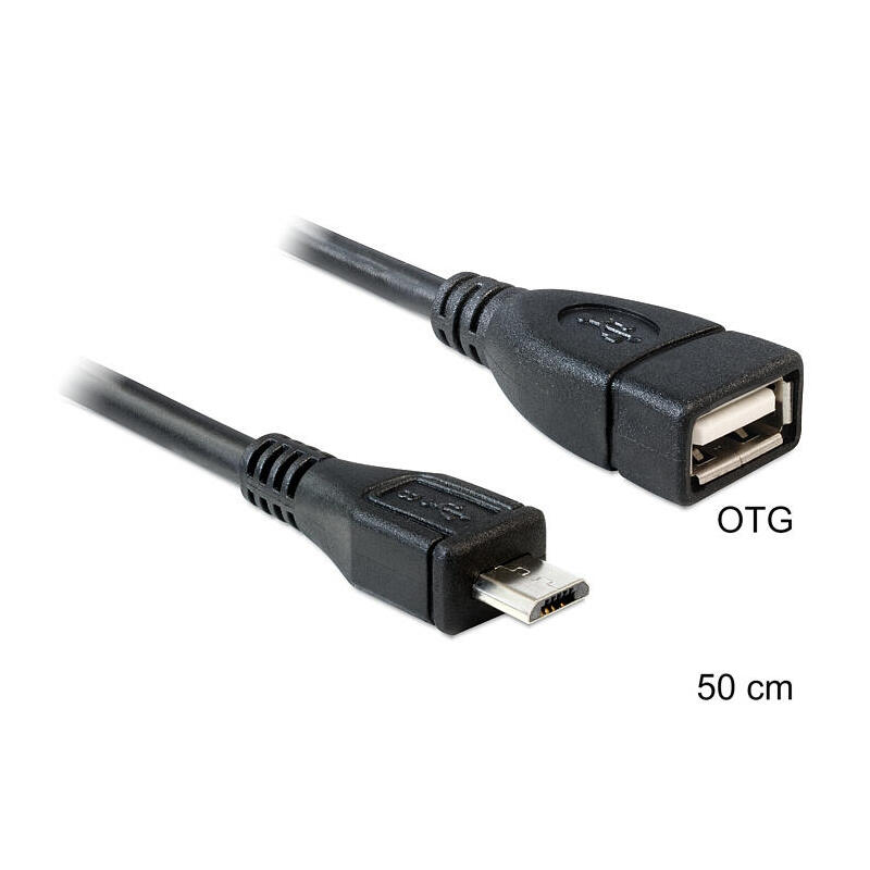 delock-cable-usb-a-micro-b-otg-hm-050m-negro