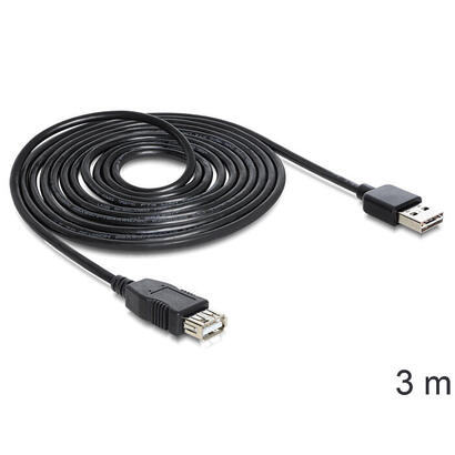 delock-cable-easy-usb-20-tipo-a-alargo-mm-3m-negro
