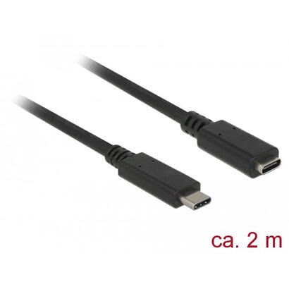 delock-cable-usb-c-extension-mh-2m-negro-31-3-a
