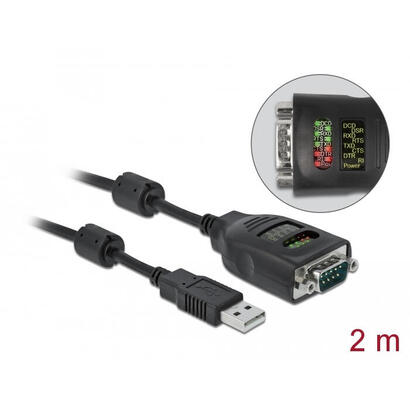 delock-adaptador-usb-typ-a-a-serie-db9-mit-9-led-rs-232-tester