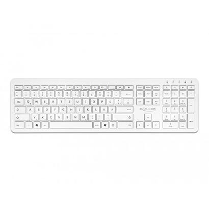 delock-teclado-aleman-usb-24-ghz-blanco-flach
