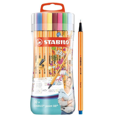 stabilo-pen-88-sleeve-pack-estuche-de-rotuladores-plastico-30-colores
