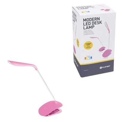platinet-lampara-led-de-mesa-3w-flexible-rosa-con-clip