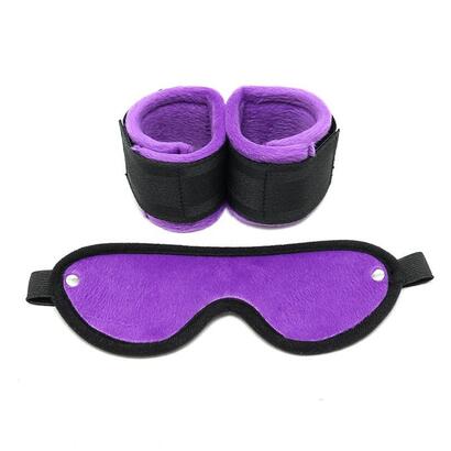 rimba-bondage-play-esposas-y-mascara-ajustables-color-purpura
