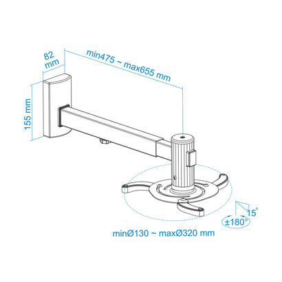 tooq-soporte-de-pared-para-proyector-inclinable-y-giratorio-peso-max-10kg-plata