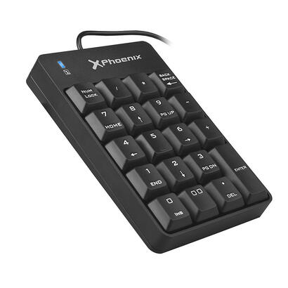 teclado-numerico-con-cable-phoenix-phnumericalpadb-conexion-usb-19-teclas-indicador-led-valido-para-windows-negro