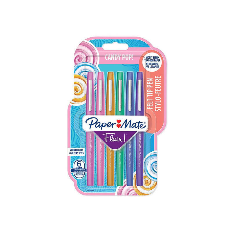 boligrafo-fibra-paper-mate-flair-6er-candy-pop-m-07-mm-blister