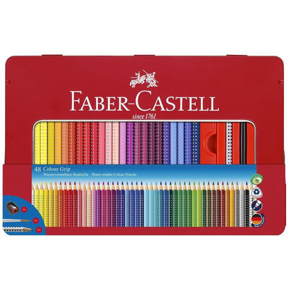 faber-castell-lapices-colour-grip-accesorios-estuche-de-metal-de-48-csurtidos