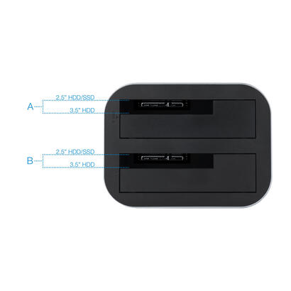 tooq-docking-station-usb-3031-gen-1-hddssd-25-35-sata-boton-de-clonacion-grisnegro