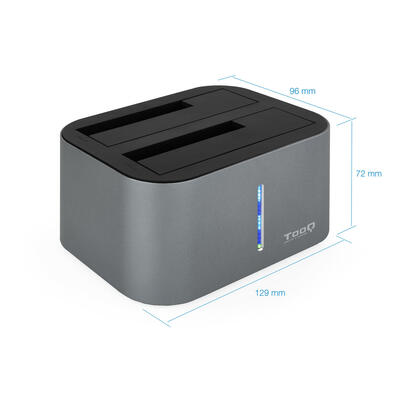 tooq-docking-station-usb-3031-gen-1-hddssd-25-35-sata-boton-de-clonacion-grisnegro