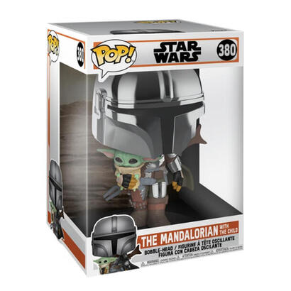 funko-pop-supersized-el-mandaloriano-con-armadura-cromada-y-el-nino-1025cm-star-wars-el-mandaloriano