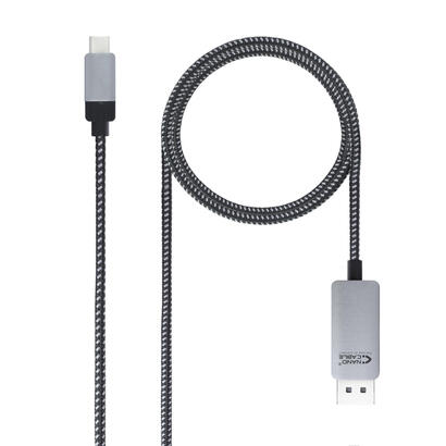 nanocable-cable-conversor-usb-c-macho-a-displayport-macho-180m-negroplata