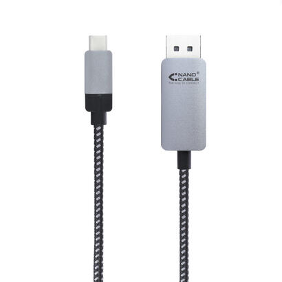 nanocable-cable-conversor-usb-c-macho-a-displayport-macho-180m-negroplata