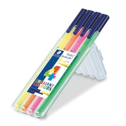 staedtler-triplus-textsurfer-362-pack-de-4-marcadores-fluorescentes-trazo-1-4mm-aprox-tina-base-de-agua-colores-surtidos