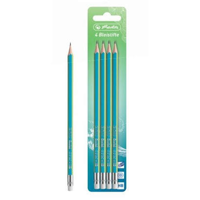 lapices-herlitz-4-piezas-hb-greenline-blister-de-madera