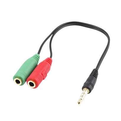 ewent-ec1640-cable-de-audio-015-m-35mm-2-x-35mm-negro-verde-rojo-ewent-cable-adaptador-audio-jack-35m-4pines-2-jack-35-h-3pines-