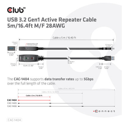 club3d-cable-usb-32-gen1-repetidor-activo-cable-m-f-28awg-5m