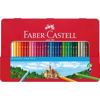 faber-castell-lapices-de-colores-hexagonal-lata-36-piezas-115886