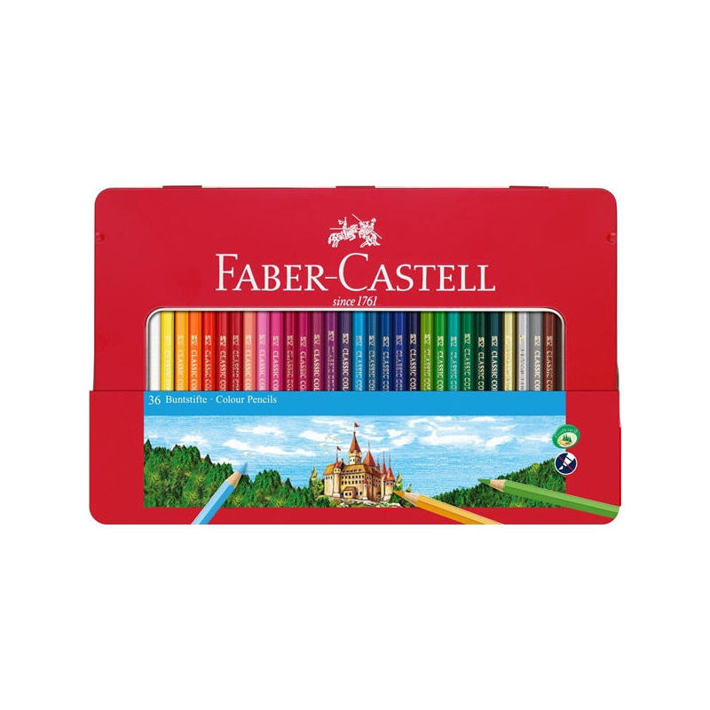 faber-castell-lapices-de-colores-hexagonal-lata-36-piezas-115886