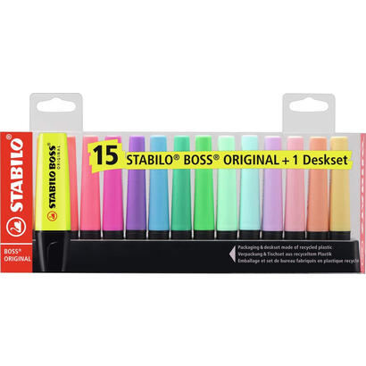 peana-de-marcadores-fluorescentes-stabilo-boss-original-15-unidades-colores-surtidos