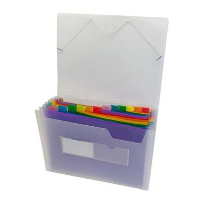 grafoplas-clasificador-fuelle-polipropileno-13-separadores-multicolor-folio-cubierta-transparente