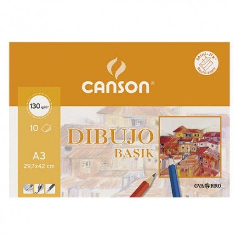 pack-papel-dibujo-canson-dibujo-basik-c200403159-a3-10-hojas