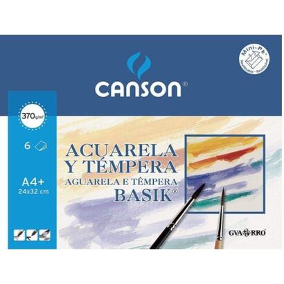 pack-papel-acuarelas-y-temperas-canson-basik-c400110488-a4-6-hojas