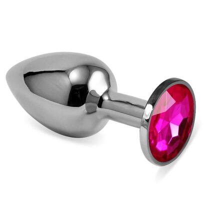 plug-anal-plateado-rosebud-classic-con-joya-fuchsia-talla-s