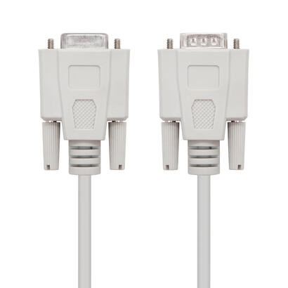 nanocable-cable-serie-rs232-db9-macho-a-db9-hembra-3m-beige