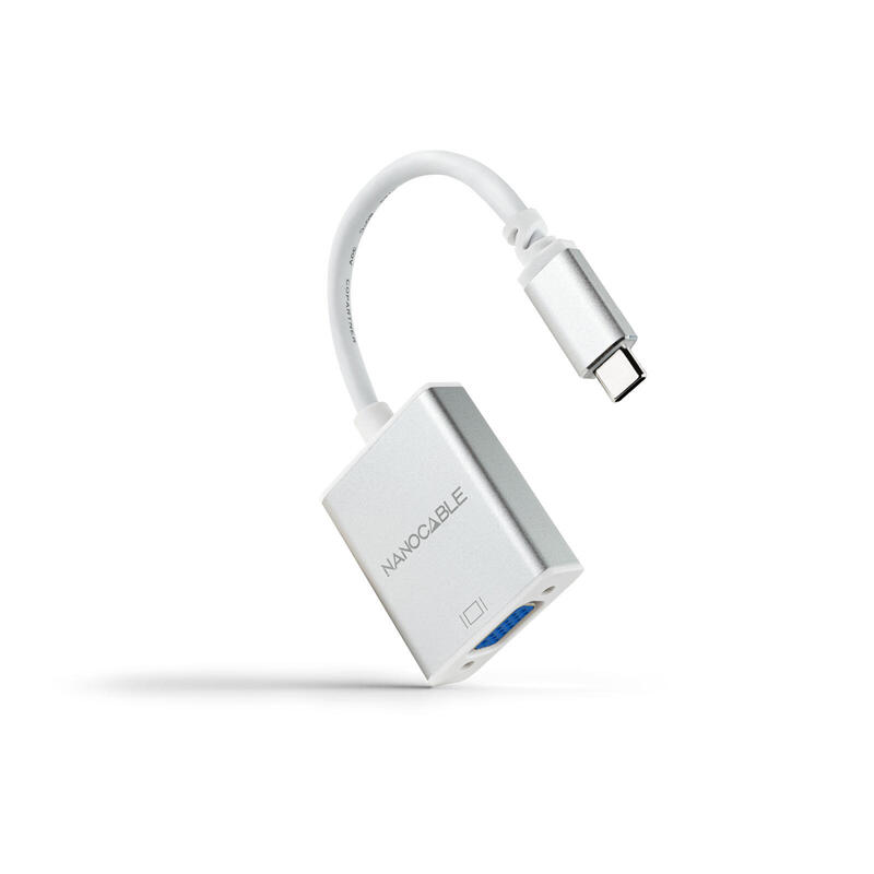 nanocable-conversor-usb-c-a-vga-usb-cm-vgah-aluminio-10-cm-gris