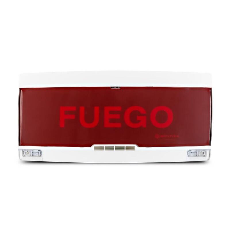 notifier-pan1-plus-w-sp-panel-indicador-convencional-en-54323-exterior-blanco-con-letrero-y-texto-rojo